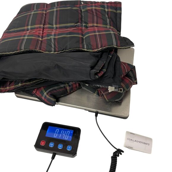 Eddie Bauer Womens Goose Down Puffer Vest Medium M Multicolor Plaid black Red - Picture 6 of 6